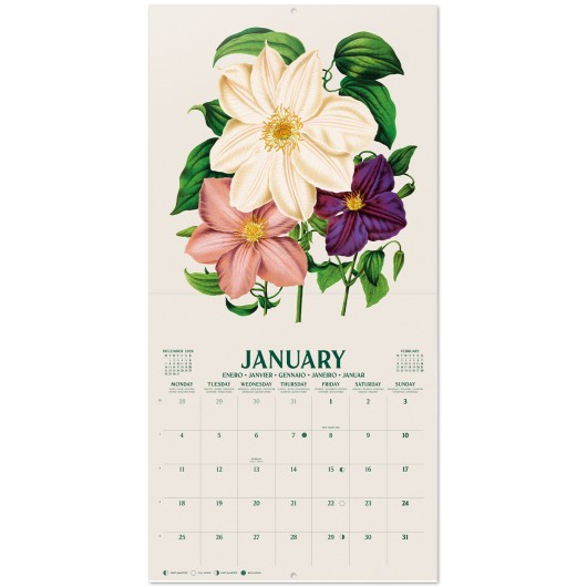 CALENDARIO 2027 30X30 BOTANICA FLORES