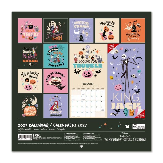 CALENDARIO 2027 30X30 DISNEY PESADILLA ANTES DE NAVIDAD