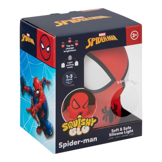 LAMPARA SQUISHY RECARGABLE DE SILICONA SPIDERMAN