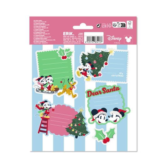 ETIQUETAS ADHESIVAS NAVIDAD PREMIUM DISNEY MICKEY Y MINNIE