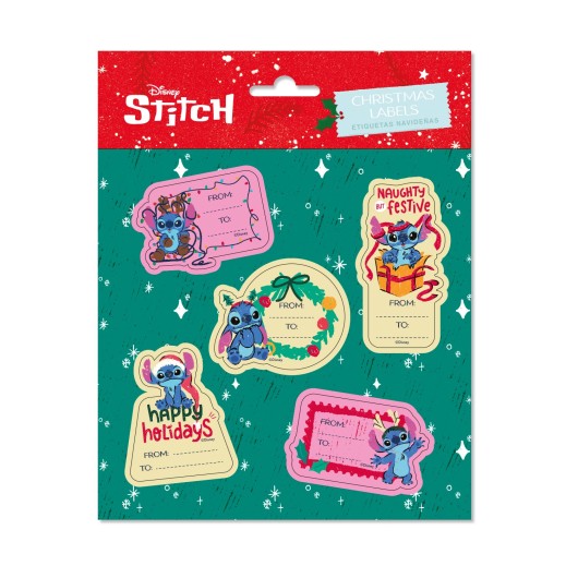 ETIQUETAS ADHESIVAS NAVIDAD PREMIUM DISNEY STITCH