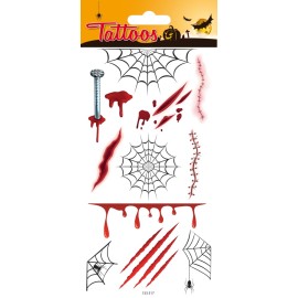 TATUAJES TEMPORALES HALLOWEEN TELERANAS Y CICATRICES