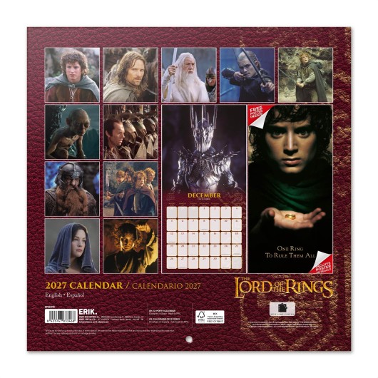 CALENDAR 2027 30X30 THE LORD OF THE RINGS US