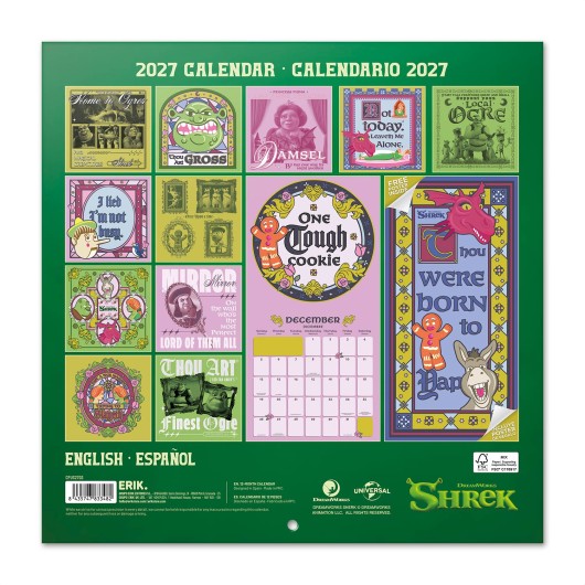 CALENDAR 2027 30X30 SHREK US