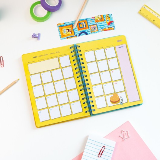 AGENDA ESCOLAR 2026/2027 SEMANA VISTA A5 12 MESES BOB ESPONJA