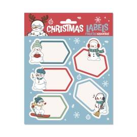 ETIQUETAS ADHESIVAS NAVIDAD PREMIUM SNOWMAN