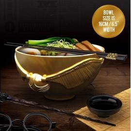 BOWL DE RAMEN HARRY POTTER CON PALILLOS SNITCH DORADA