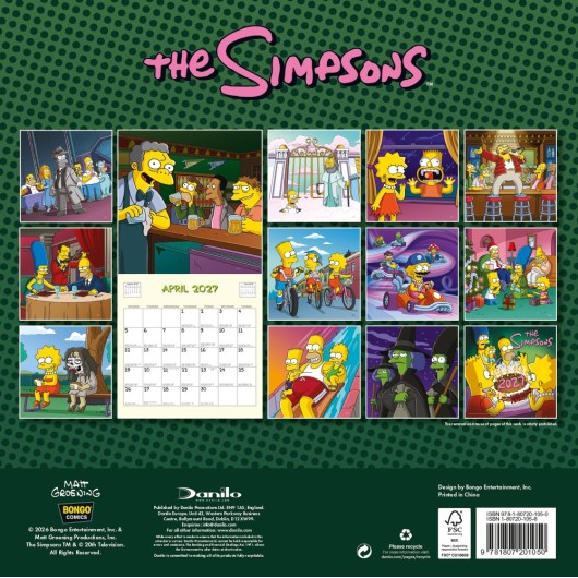 CALENDARIO 2027 30X30 THE SIMPSONS (PLASTIC FREE)