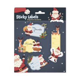 ETIQUETAS ADHESIVAS NAVIDAD PREMIUM SANTA CLAUS