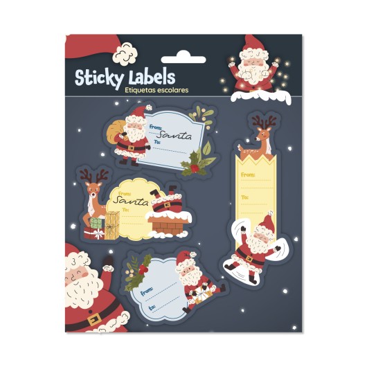 ETIQUETAS ADHESIVAS NAVIDAD PREMIUM SANTA CLAUS