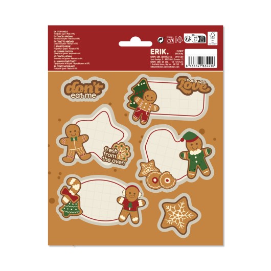 ETIQUETAS ADHESIVAS NAVIDAD PREMIUM GINGER