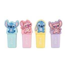 SET DE 4 SUBRAYADORES CON TOPPER DISNEY STITCH