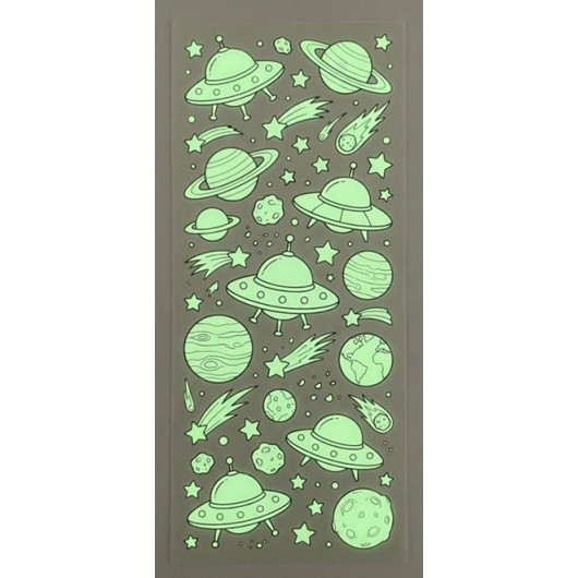 PEGATINAS 2D BRILLO EN LA OSCURIDAD GALAXIA