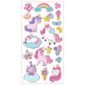 PEGATINAS 3D BURBUJA UNICORNIOS