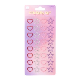 PEGATINAS DIAMANTES BRILLANTES CORAZONES Y ESTRELLAS