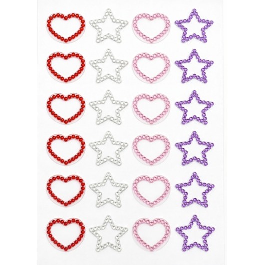PEGATINAS DIAMANTES BRILLANTES CORAZONES Y ESTRELLAS