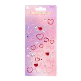 PEGATINAS DIAMANTES BRILLANTES LAZOS Y CORAZONES