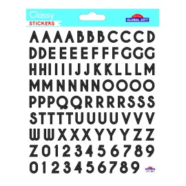 PEGATINAS CLASSY LETRAS Y NUMEROS NEGRO