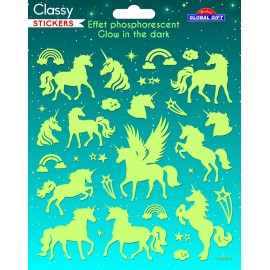 PEGATINAS CLASSY UNICORNIOS BRILLO EN LA OSCURIDAD