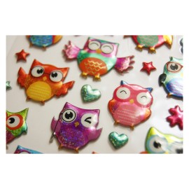 PEGATINAS TWEENY FOAMY BUHOS BRILLO