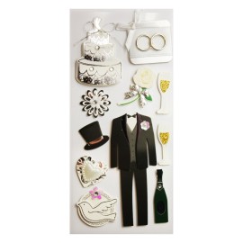 PEGATINAS SCENY SCRAP & DECO BODA EL RELIEVE 2