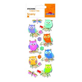 PEGATINAS SCENY SCRAP & DECO BUHOS RELIEVE