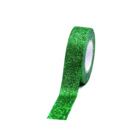 CINTA FUNTAPE MASKING TAPE DECO PURPURINA VERDE BOSQUE