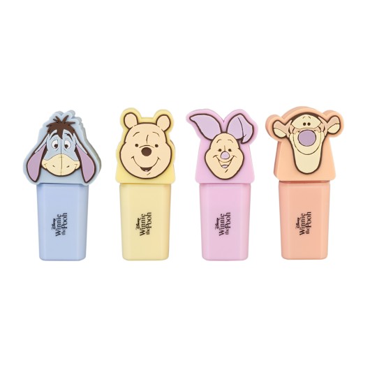 SET DE 4 SUBRAYADORES CON TOPPER DISNEY WINNIE THE POOH