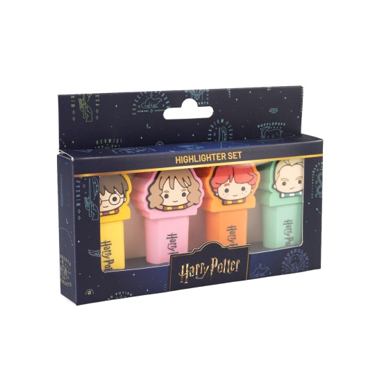 SET DE 4 SUBRAYADORES CON TOPPER HARRY POTTER