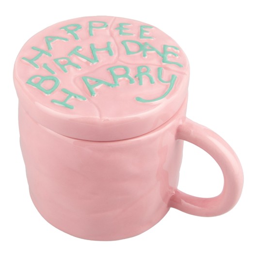 TAZA CON TAPA HARRY POTTER PASTEL FELIZ CUMPLEAÑOS