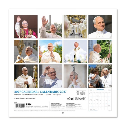 CALENDARIO 2027 30X30 PAPA LEON XIV
