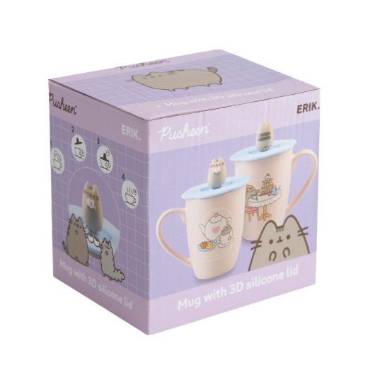TAZA PREMIUM CON TAPA PUSHEEN