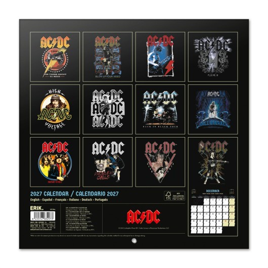 CALENDARIO 2027 30X30 AC/DC