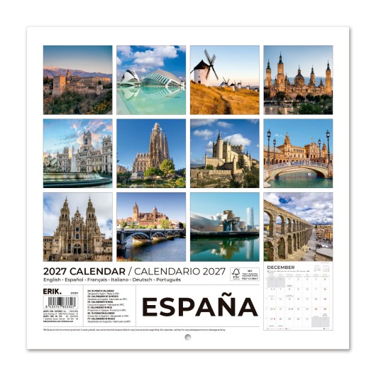 CALENDARIO 2027 30X30 ESPAÑA