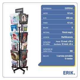 EXPOSITOR CALENDARIOS GIRATORIO 4 CARAS 12+12 - 30X30 + DELUXE SIN MERCANCIA 2