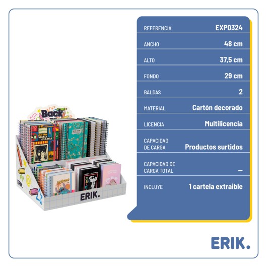 EXPOSITOR SOBREMESA DECORADO BTS 48X37,5X29CM SIN MERCANCIA