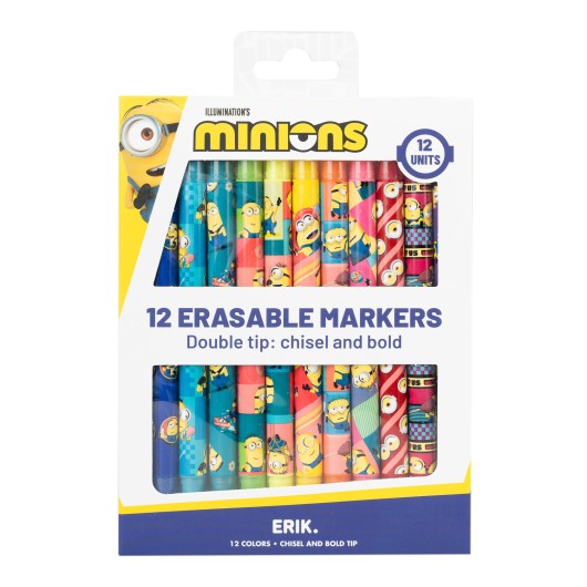 SET DE 12 ROTULADORES BORRABLES MINIONS
