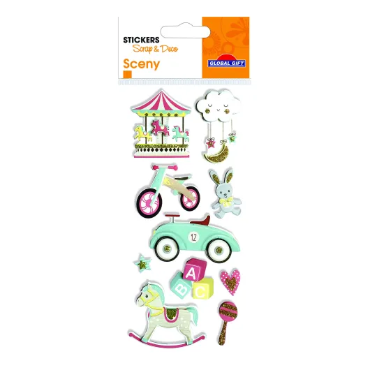 PEGATINAS SCENY SCRAP & DECO CARRUSEL RELIEVE