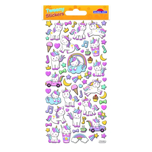 PEGATINAS TWEENY FOAMY UNICORNIOS GLITTER