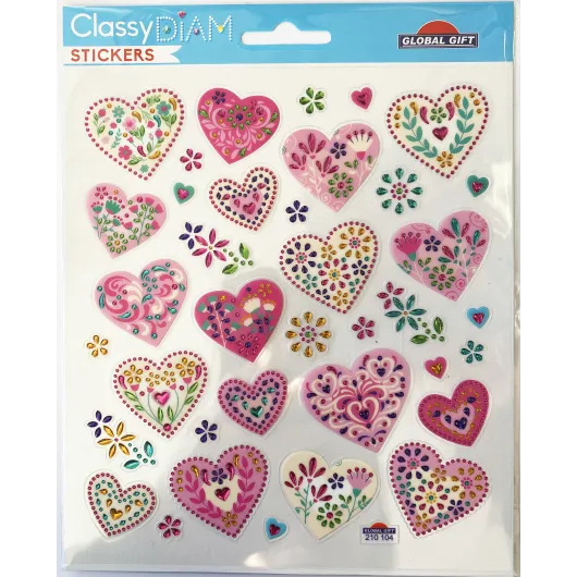 PEGATINAS CLASSY DIAM CORAZONES STRASS