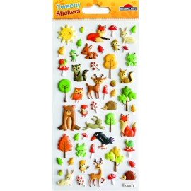 PEGATINAS TWEENY FOAMY ANIMALES DEL BOSQUE GLITTER