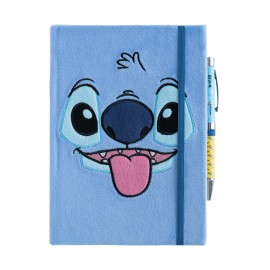CUADERNO TAPA FELPA A5 PREMIUM CON BOLIGRAFO PROYECTOR DISNEY STITCH TROPICAL