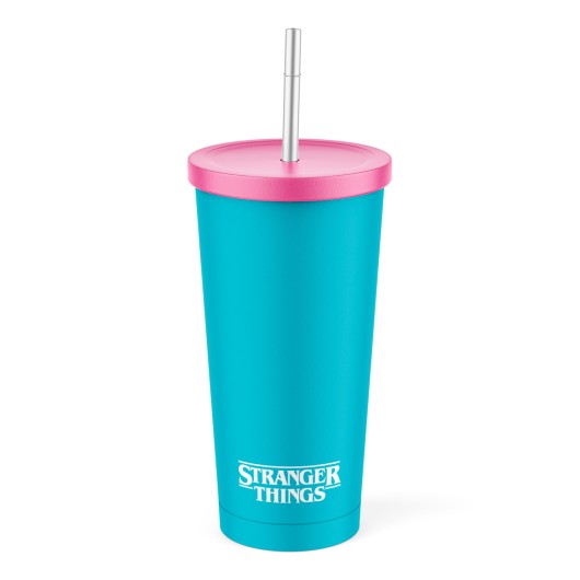 VASO DE ACERO CON PAJITA STRANGER THINGS - RINK-O-MANIA
