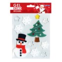 STICKERS GEL DÉCO NOËL BONHOMME DE NEIGE ET SAPIN