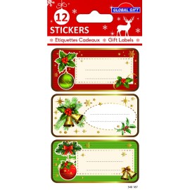 ÉTIQUETTES NOËL DÉCORATION ROUGE ET VERT