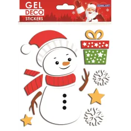 STICKERS GEL DÉCO NOËL BONHOMME DE NEIGE