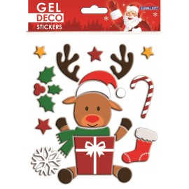 STICKERS GEL DÉCO NOËL RENNE DE NOËL