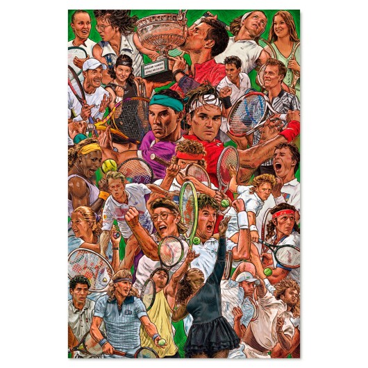 POSTER JOUEURS ET JOUEUSES DE TENNIS DE LEGENDE
