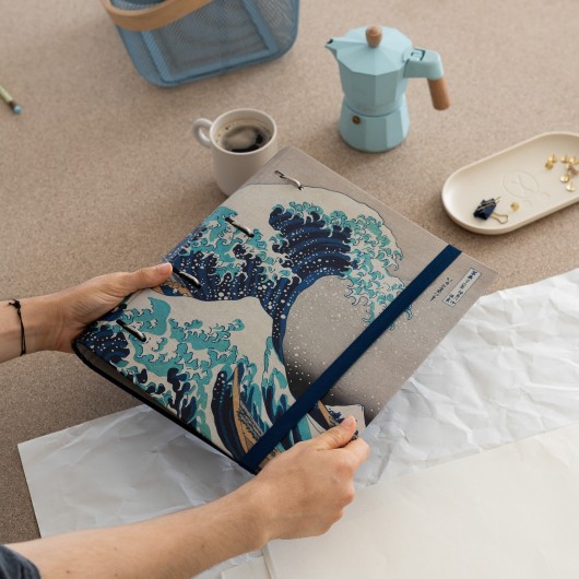 CLASSEUR 4 ANNEAUX HOKUSAI LA GRANDE VAGUE DE KANAGAWA