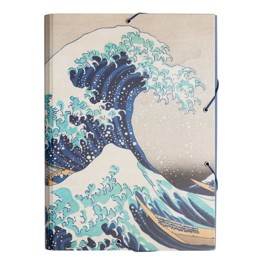 CHEMISE A RABATS CARTONNÉE HOKUSAI LA GRANDE VAGUE DE KANAGAWA